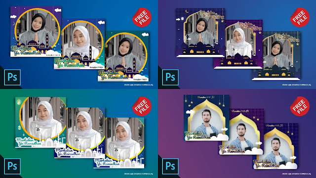 Free File .PSD  : Download Kumpulan Twibbon Ramadhan Photoshop