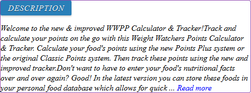 weight watcher points calculator