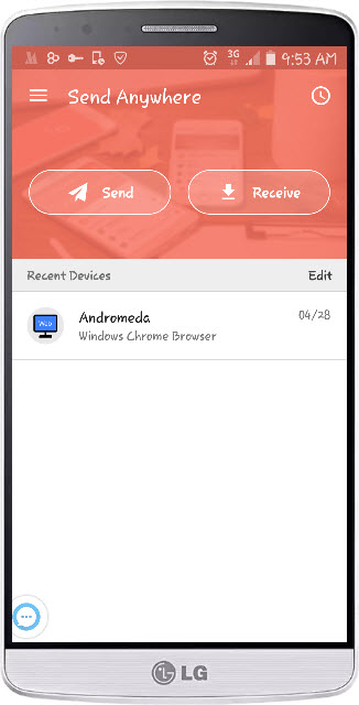 Send Anywhere app