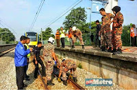 MAUT DI LANGGAR KOMUTER, kes bunuh diri, terkini, info, berita, klang