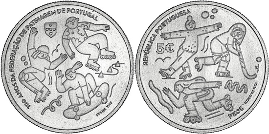 Portugal 5 euro 2024 - 100 Years of the Portuguese Skating Federation