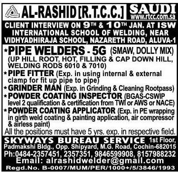 Al Rashid RTCC Job Vacancies for Saudi Arabia