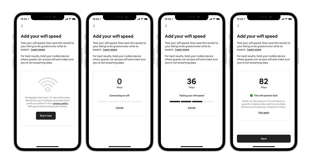 Hosts can test their listings connection speed in four easy steps