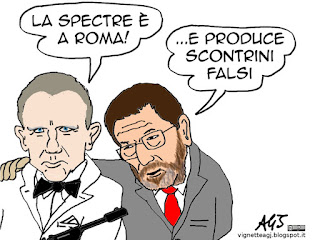 Spectre, 007, marino, scontrini, satira vignetta