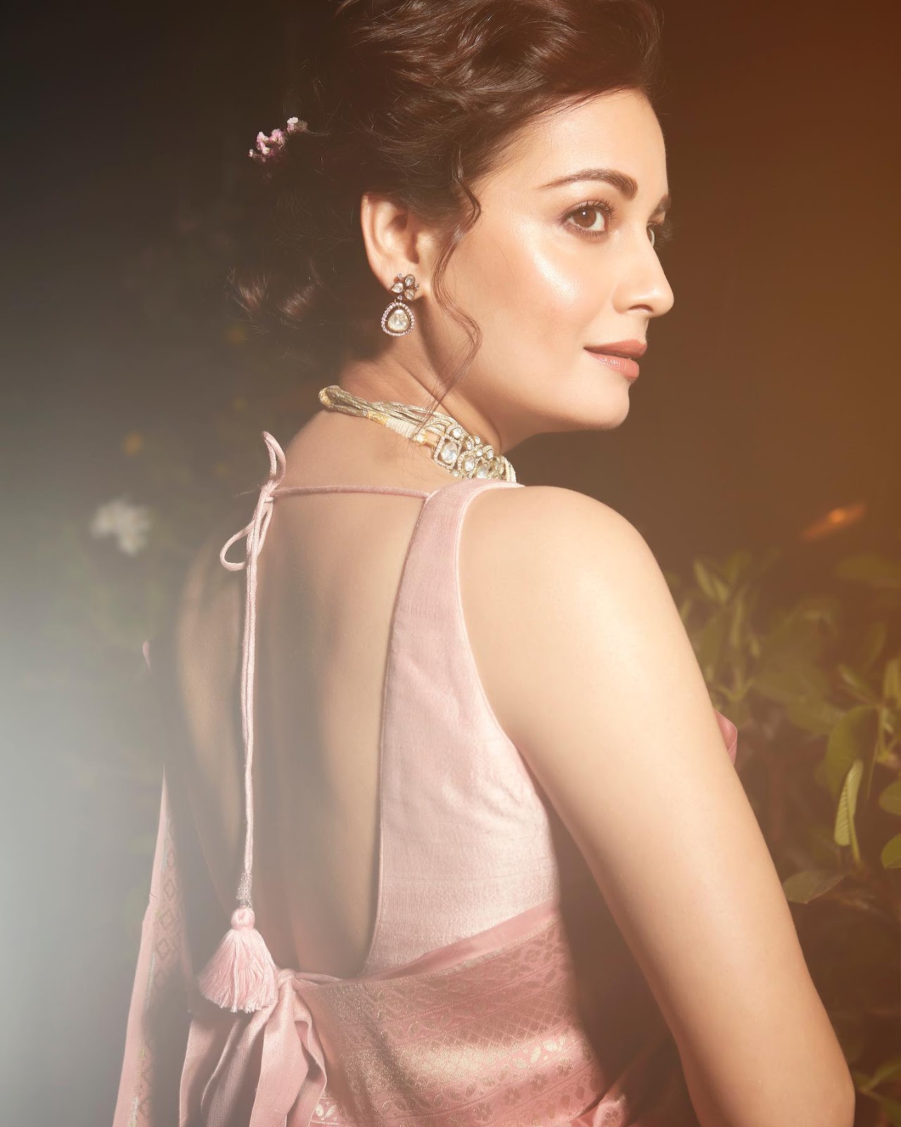 Dia Mirza backless saree hot bollywood actress