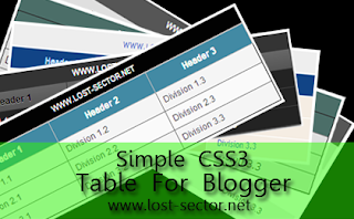 Simple CSS3 Table For Blogger