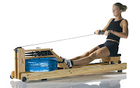 WaterRower Natural with recoil belt & pulleys, countoured seat with 4 corner wheels that glide on dual rails