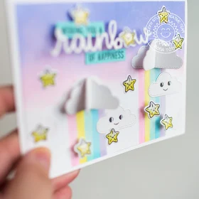 Sunny Studio Stamps: Best Fishes Fluffy Clouds Over The Rainbow Rainbow Word Die Rainbow Themed Cards by Franci Vignoli and Mona Toth