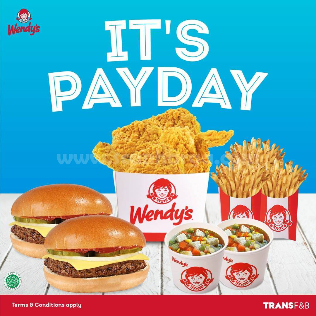 WENDY'S Promo PAYDAY –  Harga Special Paket Menu Pilihan Hanya Rp 80.000*