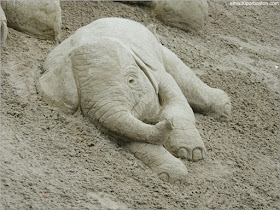 Esculturas de Arena de Revere Beach:  "Save the Elephants" de Paul Hoggard