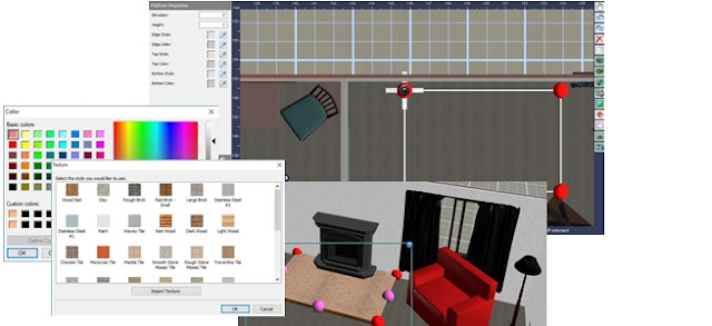 Menu options for using the DreamPlan block tool