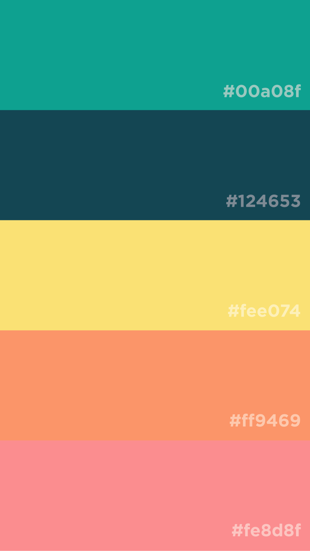Teal Yellow Coral Color Palette