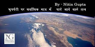 50 GK Questions - भूपर्पटी (Crust) पर सर्वाधिक मात्रा में पाऐ जाने वाले तत्व (घटते क्रम में) - By Nitin Gupta
