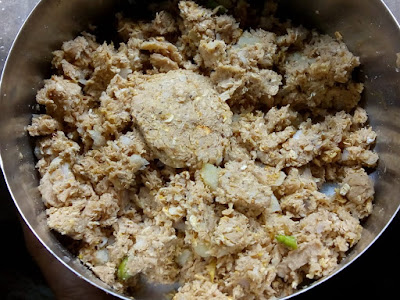 soya keema, with oats and potato