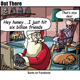 Santa getting massive friend requests on Facebook because of xmas gifts