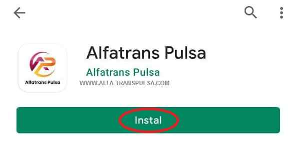 Instal Aplikasi Android Alfa Trans Pulsa