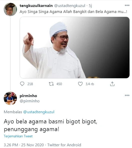 Seruan Tengku Zulkarnain: Ayo Singa-singa Agama Allah Bangkit dan Bela Agama Mu...!