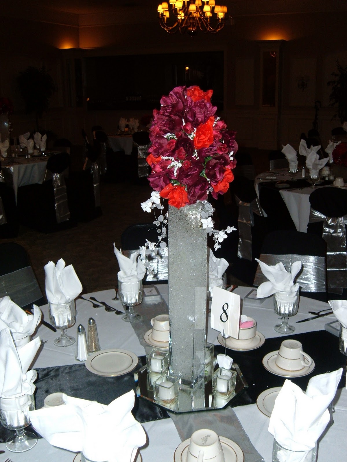 black and red reception.