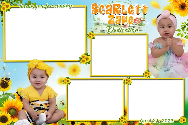 Sunflower Photobooth layout for First Birthday