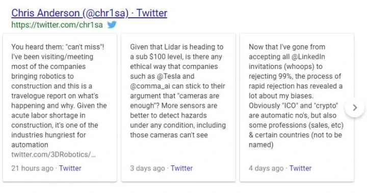 Links in tweet carousels