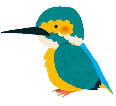 カワセミのイラスト（鳥）