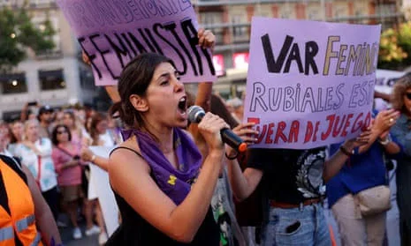 VIDEO; Protesters Gather in Spain to Demand Luis Rubiales Resign After Kissing Scandal