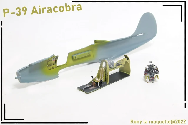 Cockpit du P-39, maquette Eduard au 1/48.