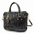 Prada BN1336 Black Gauffre Leather Handbag