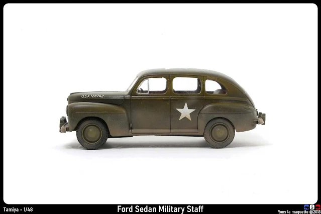 Maquette de la Ford Sedan U.S Army Military Staff de Tamiya au 1/48.