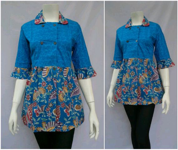  Batik  Fahrezi BLOUSE PEPLUM EMBOS MIX KATUN