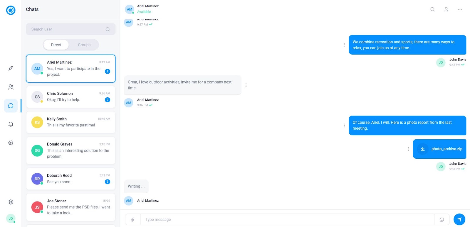 HTML Bootstrap 5 Chat Template