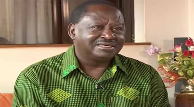 Raila Odinga at an interview with Raila home Karen