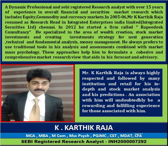 K KARTHIK RAJA - SEBI REGISTERED RESEARCH ANALYST  K . KARTHIK RAJA K Karthik Raja - SEBI REGISTERED RESEARCH ANALYST K Karthik Raja - SEBI REGISTERED RESEARCH ANALYST K Karthik Raja - SEBI REGISTERED RESEARCH ANALYST