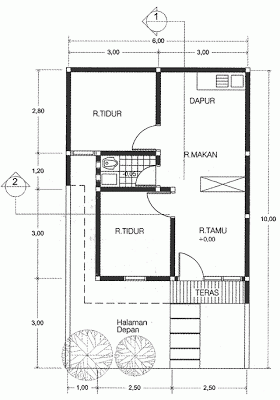 Denah Rumah Minimalis dengan Type 21