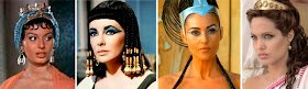 Sophia Loren, Elizabeth Taylor, Monica Belluci y Angelina Jolie como Cleopatra