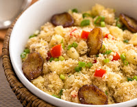 Farofa de Banana com "Queijo" e Pimentão (vegana)