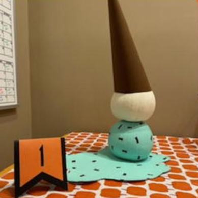 Photo of pumpkin decorated an ice cream cone