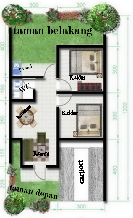 Contoh sketsa  desain rumah  minimalis  type  36  72 Desain 