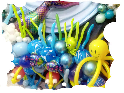 how to make a mermaid ocean world with balloons - DIY.