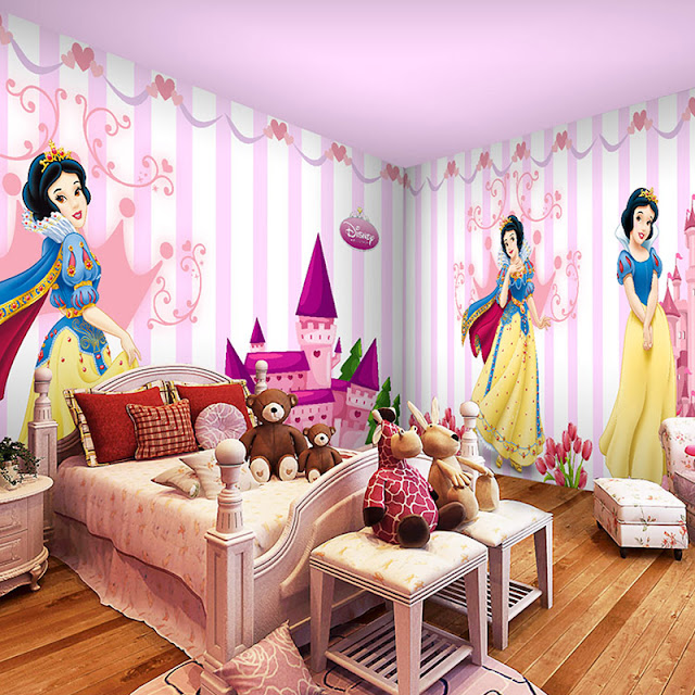 Disney Wall Mural Princess Wallpaper For Girls Cartoon Kids Room