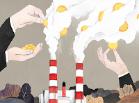 Puttig gold coins in chimney smoke (Credit: Luisa Rivera/Yale E360) Click to Enlarge.