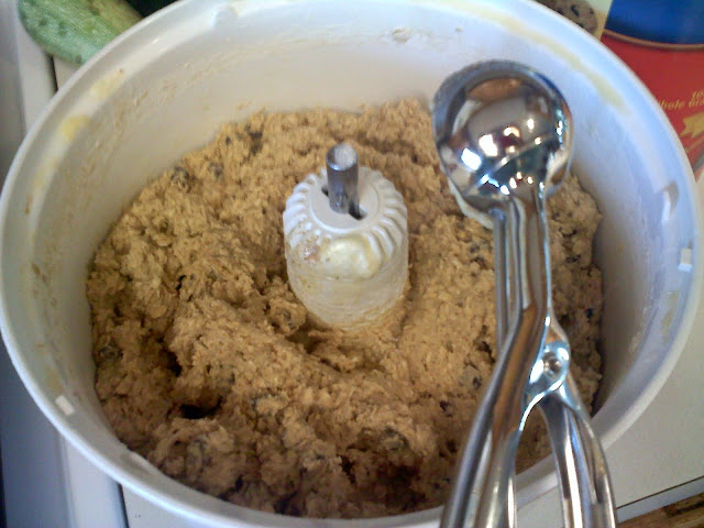 Pampered Chef Cookie Scoop in Action to make even sized cookies and frozen cookie dough bites