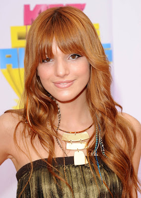 bella thorne red hair bangs