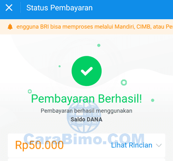 Dana Berhasil terkirim