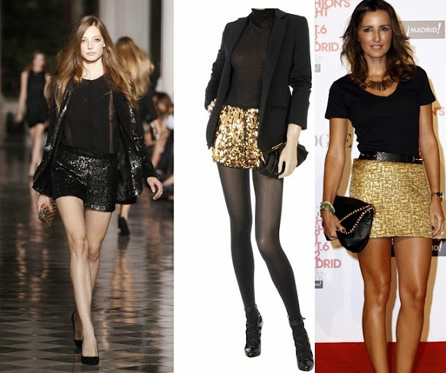 MODA JUVENIL: MINIFALDAS CON STRASS Y LENTEJUELAS -  SHORTS CON STRASS Y LENTEJUELAS