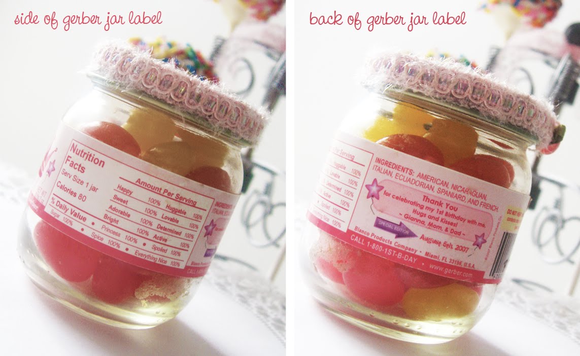 Diy Favor Ideas Personalized Gerber Baby Jar Or Mason Jar