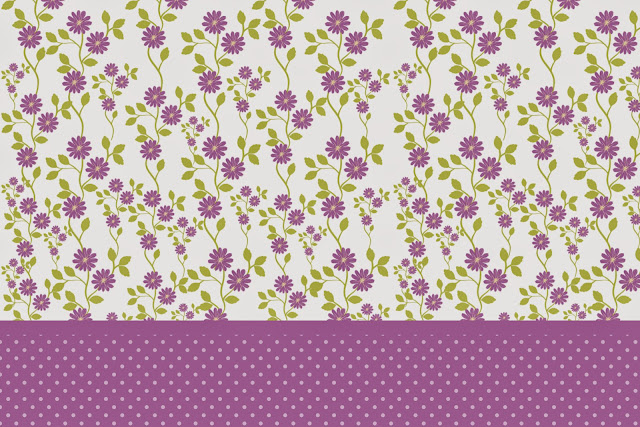 Purple Flowers Free Printable Invitations, Labels or Cards.