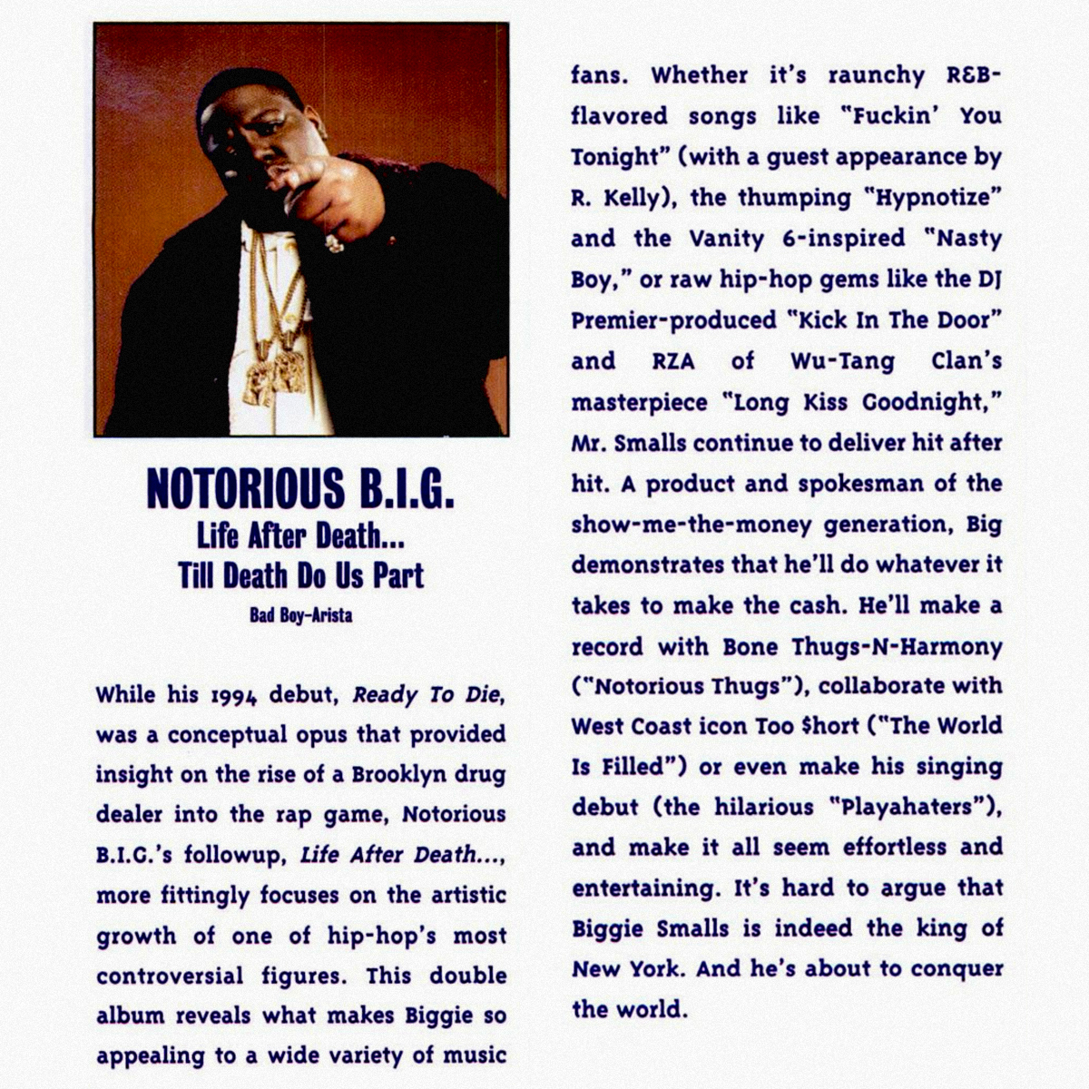 The Notorious B.I.G., Songs, Albums, & Death