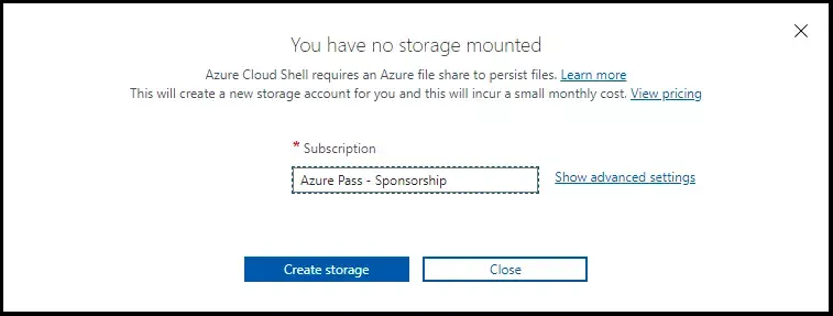 setup azure file share to persist files