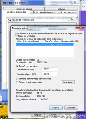 Tamaño fijo del archivo de intercambio